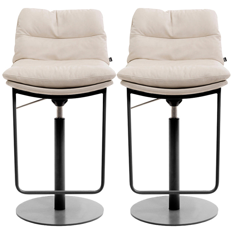 Glam Style Armless Counter Stool Leather Saddle Seat Bar Stool for Indoor