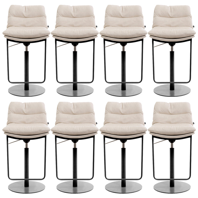 Glam Style Armless Counter Stool Leather Saddle Seat Bar Stool for Indoor