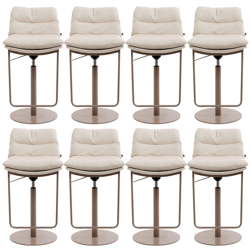 Glam Style Armless Counter Stool Leather Saddle Seat Bar Stool for Indoor