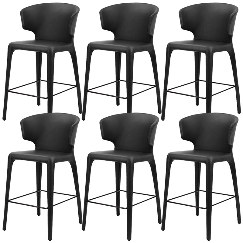 Modern Style Square Seat Barstool PU Leather Counter Bar Stool with Metal Legs