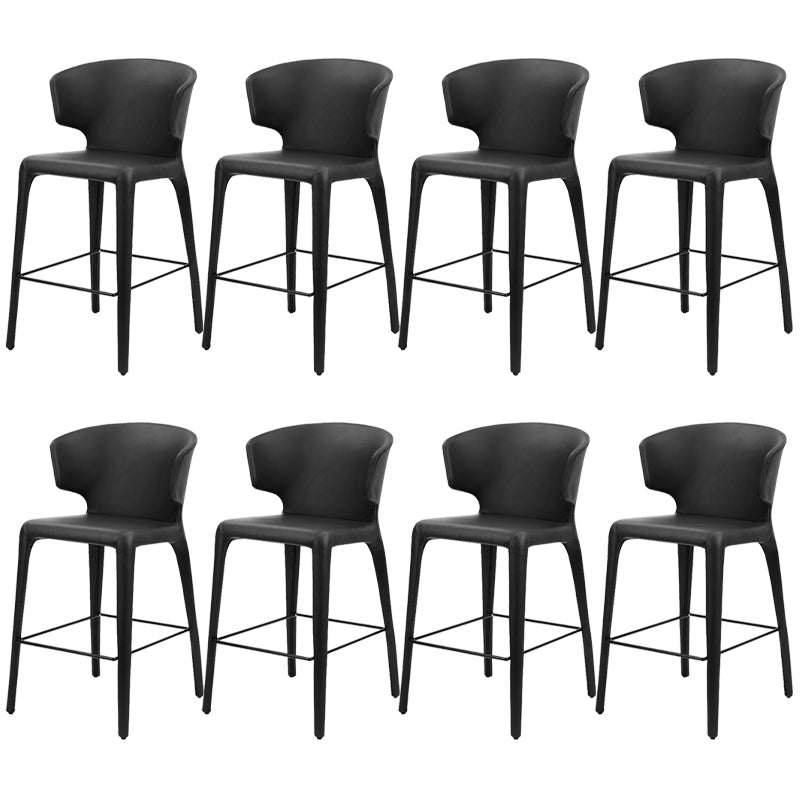 Modern Style Square Seat Barstool PU Leather Counter Bar Stool with Metal Legs