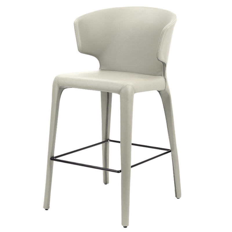 Modern Style Square Seat Barstool PU Leather Counter Bar Stool with Metal Legs