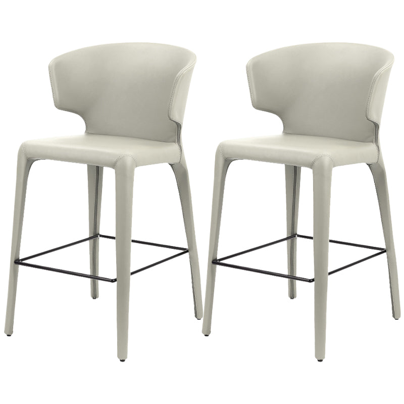 Modern Style Square Seat Barstool PU Leather Counter Bar Stool with Metal Legs