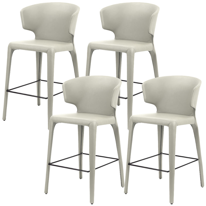 Modern Style Square Seat Barstool PU Leather Counter Bar Stool with Metal Legs