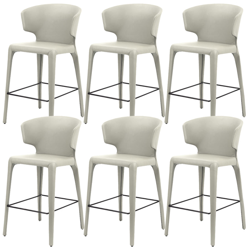 Modern Style Square Seat Barstool PU Leather Counter Bar Stool with Metal Legs