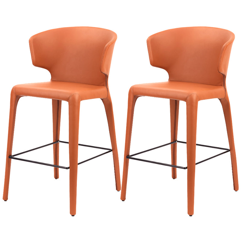 Modern Style Square Seat Barstool PU Leather Counter Bar Stool with Metal Legs