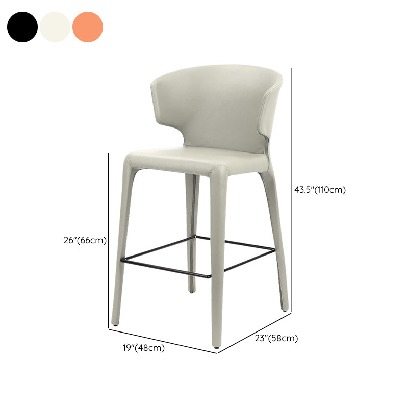 Modern Style Square Seat Barstool PU Leather Counter Bar Stool with Metal Legs