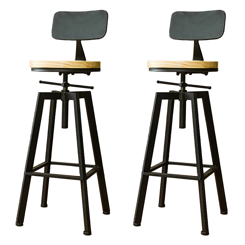 Industrial Armless Elevatable Counter Stool Iron Cafe Bar Stool with Metal Legs