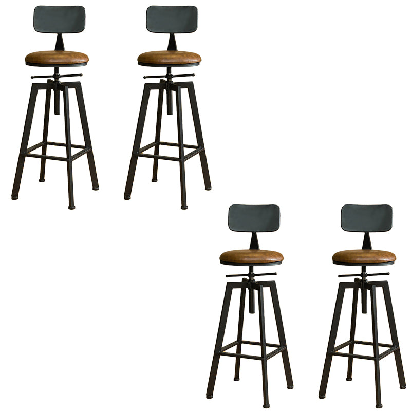 Industrial Armless Elevatable Counter Stool Iron Cafe Bar Stool with Metal Legs