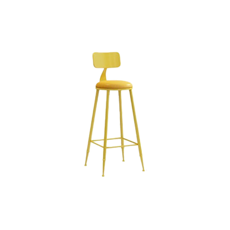 Glam Armless Counter Stool Iron Cafe Bar Stool with Cushion and Pedal