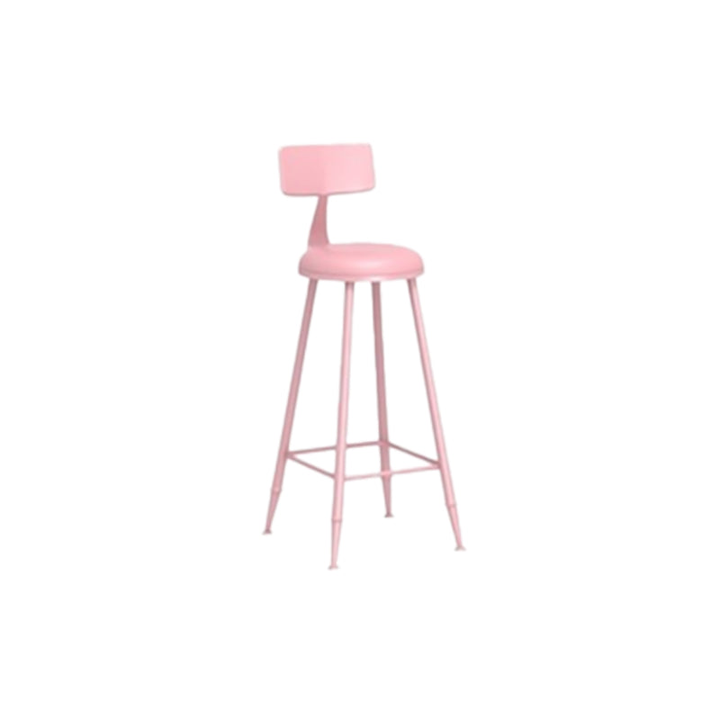 Glam Armless Counter Stool Iron Cafe Bar Stool with Cushion and Pedal