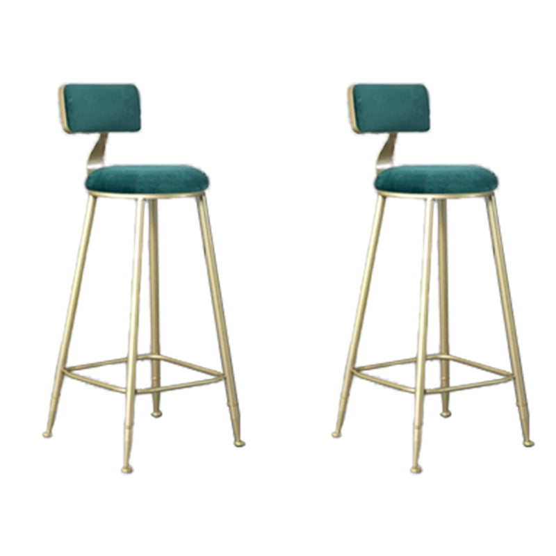 Glam Armless Counter Stool Iron Cafe Bar Stool with Cushion and Pedal