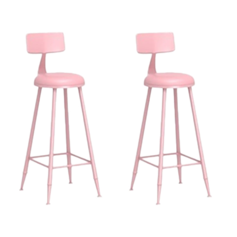 Glam Armless Counter Stool Iron Cafe Bar Stool with Cushion and Pedal