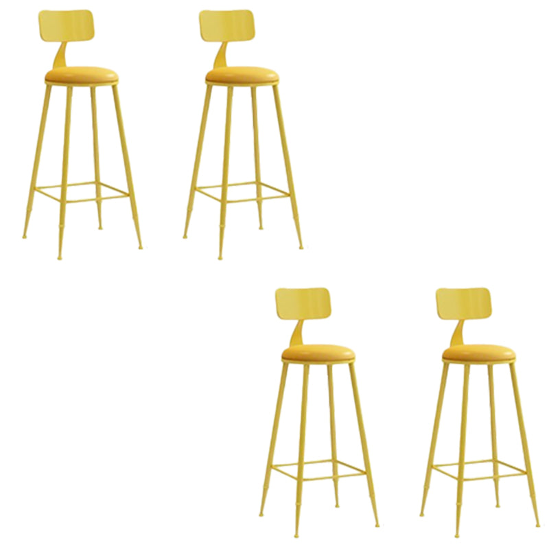 Glam Armless Counter Stool Iron Cafe Bar Stool with Cushion and Pedal