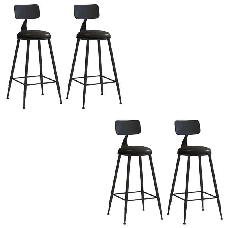 Glam Armless Counter Stool Iron Cafe Bar Stool with Cushion and Pedal