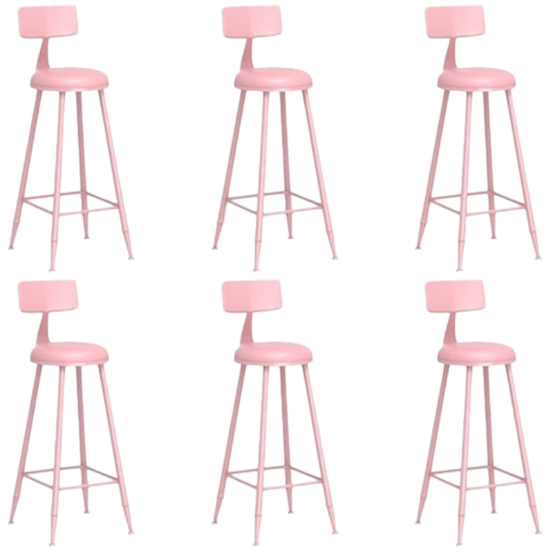 Glam Armless Counter Stool Iron Cafe Bar Stool with Cushion and Pedal