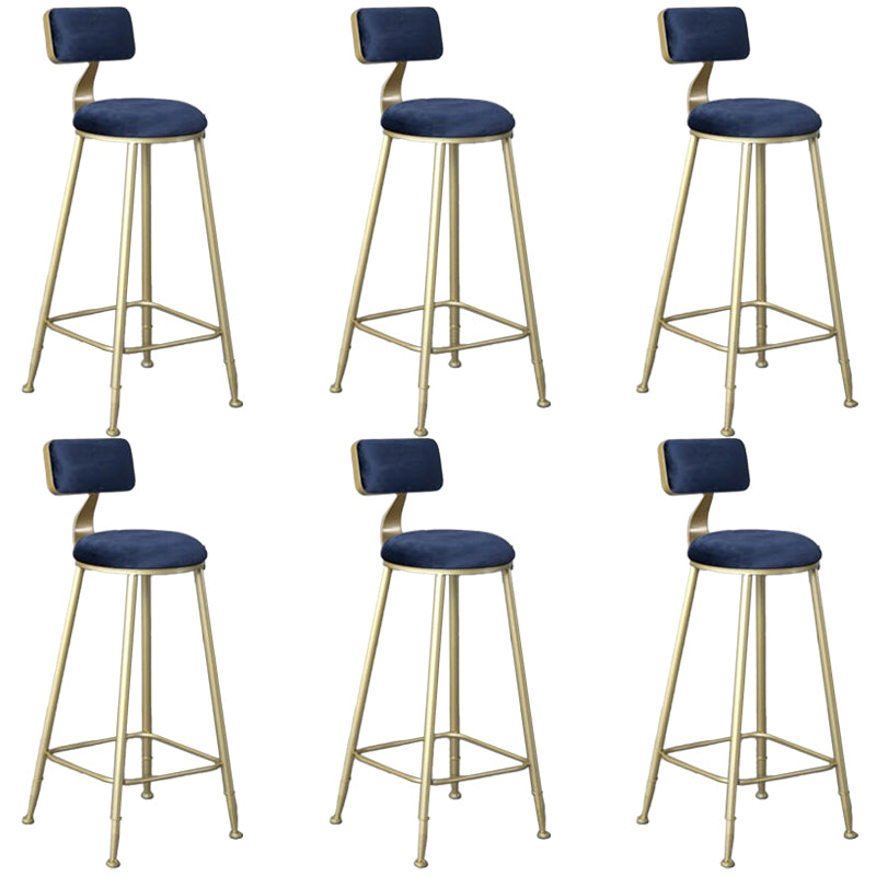 Glam Armless Counter Stool Iron Cafe Bar Stool with Cushion and Pedal