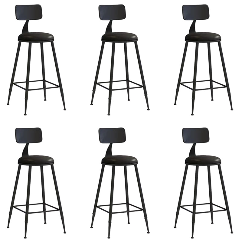 Glam Armless Counter Stool Iron Cafe Bar Stool with Cushion and Pedal