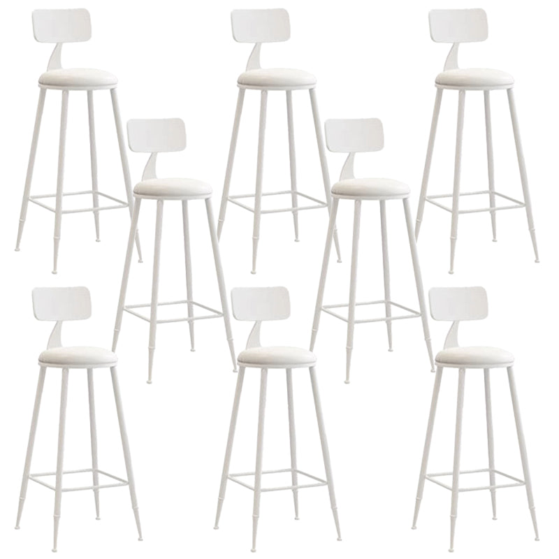 Glam Armless Counter Stool Iron Cafe Bar Stool with Cushion and Pedal