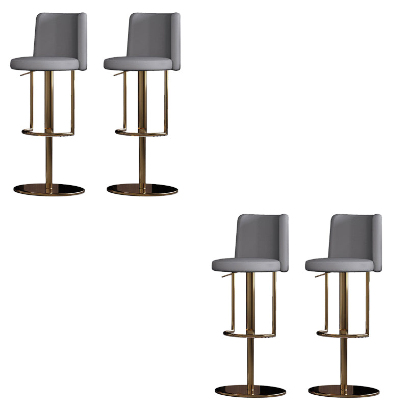 Industrial Style Liftable Bar Stool PU Leather Counter Bar Stool with Metal Legs for Home