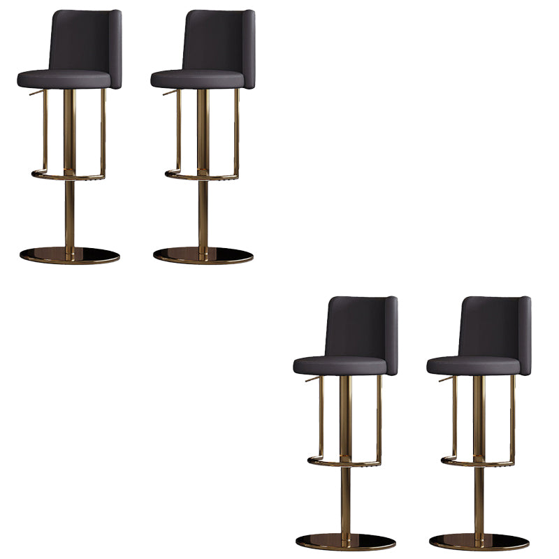 Industrial Style Liftable Bar Stool PU Leather Counter Bar Stool with Metal Legs for Home