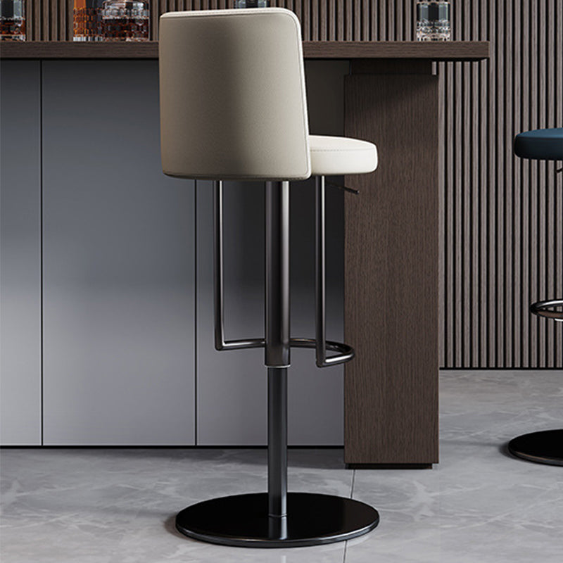 Industrial Style Liftable Bar Stool PU Leather Counter Bar Stool with Metal Legs for Home