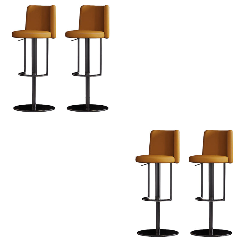Industrial Style Liftable Bar Stool PU Leather Counter Bar Stool with Metal Legs for Home