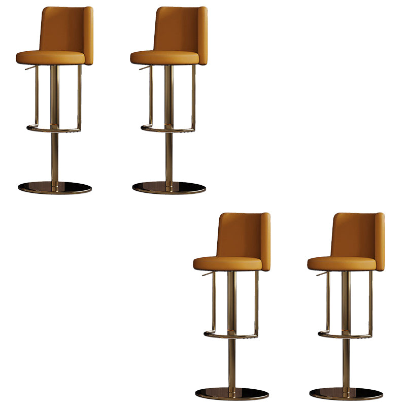 Industrial Style Liftable Bar Stool PU Leather Counter Bar Stool with Metal Legs for Home