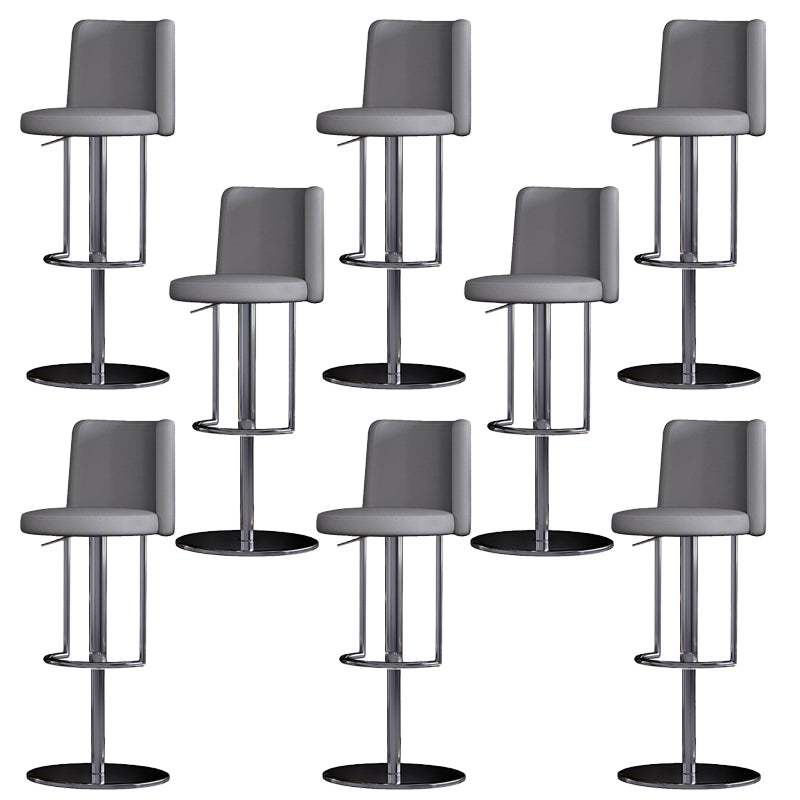 Industrial Style Liftable Bar Stool PU Leather Counter Bar Stool with Metal Legs for Home