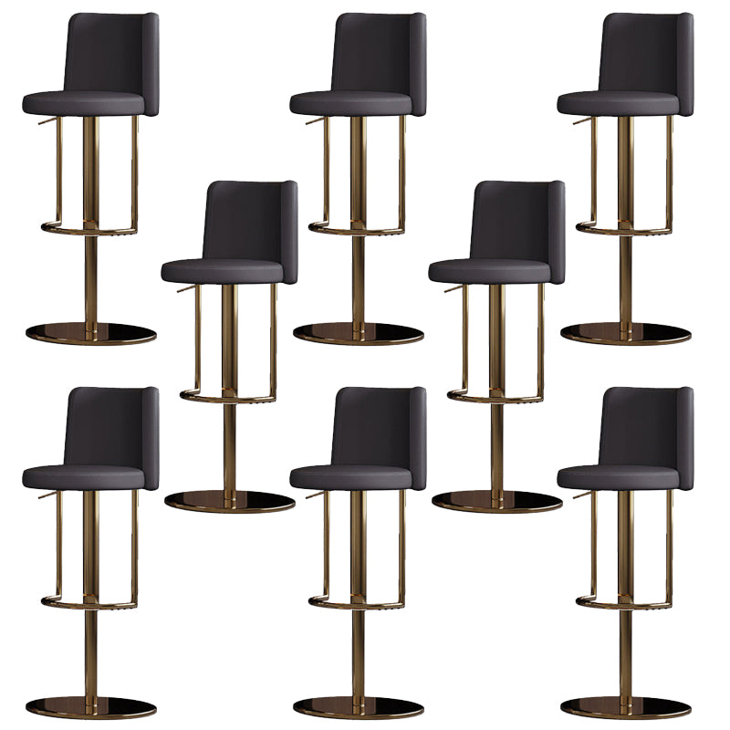 Industrial Style Liftable Bar Stool PU Leather Counter Bar Stool with Metal Legs for Home