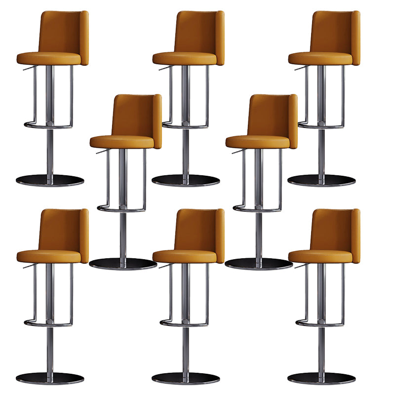 Industrial Style Liftable Bar Stool PU Leather Counter Bar Stool with Metal Legs for Home
