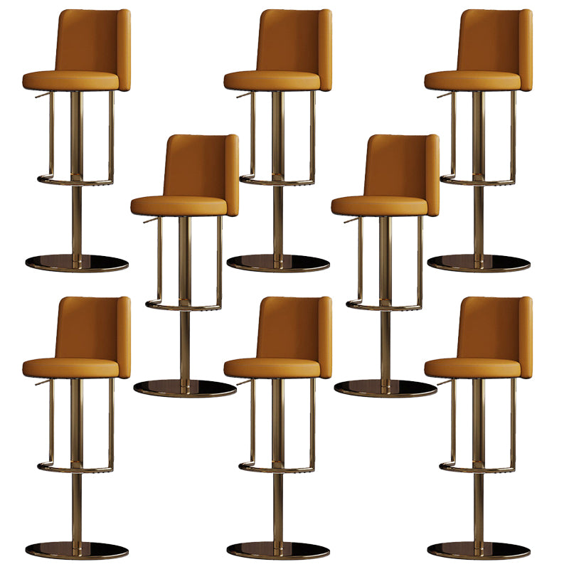 Industrial Style Liftable Bar Stool PU Leather Counter Bar Stool with Metal Legs for Home
