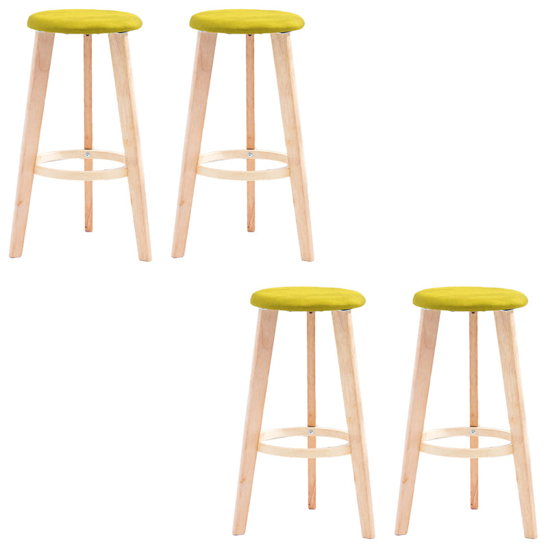 Industrial Style Round Seat Barstool Wooden Counter Bar Stool for Home Use