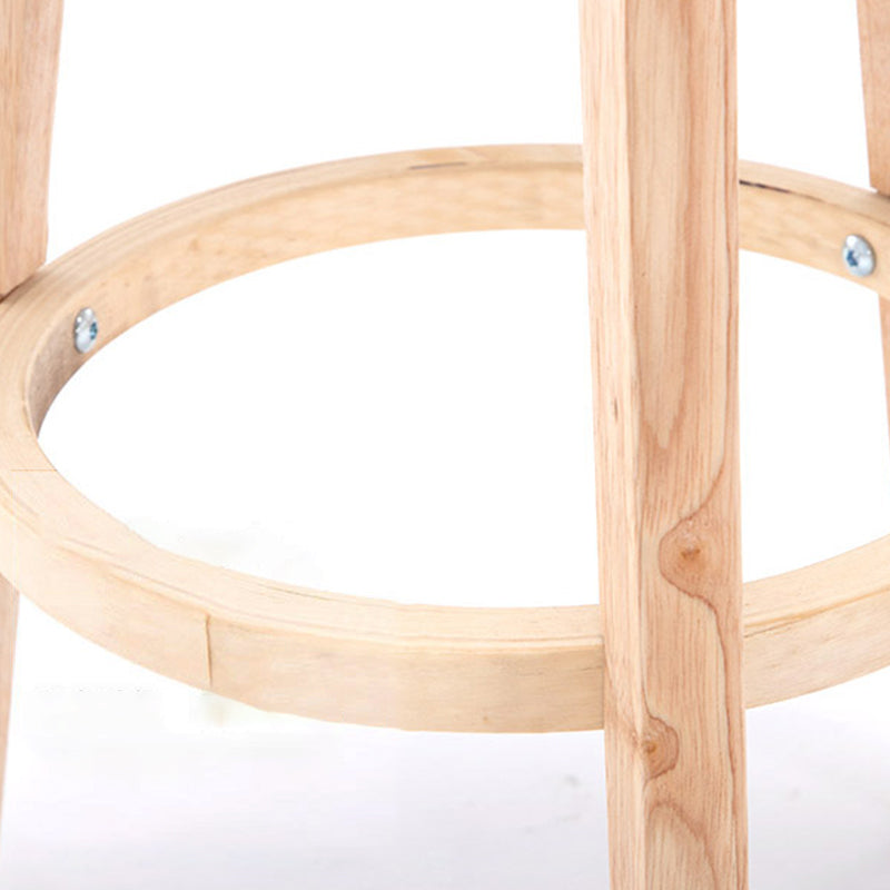 Industrial Style Round Seat Barstool Wooden Counter Bar Stool for Home Use