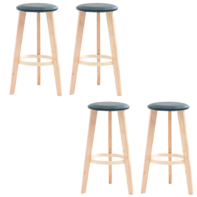 Industrial Style Round Seat Barstool Wooden Counter Bar Stool for Home Use