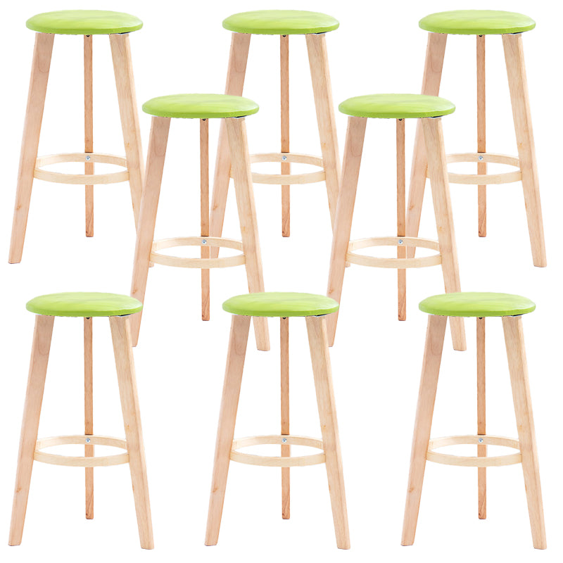Industrial Style Round Seat Barstool Wooden Counter Bar Stool for Home Use