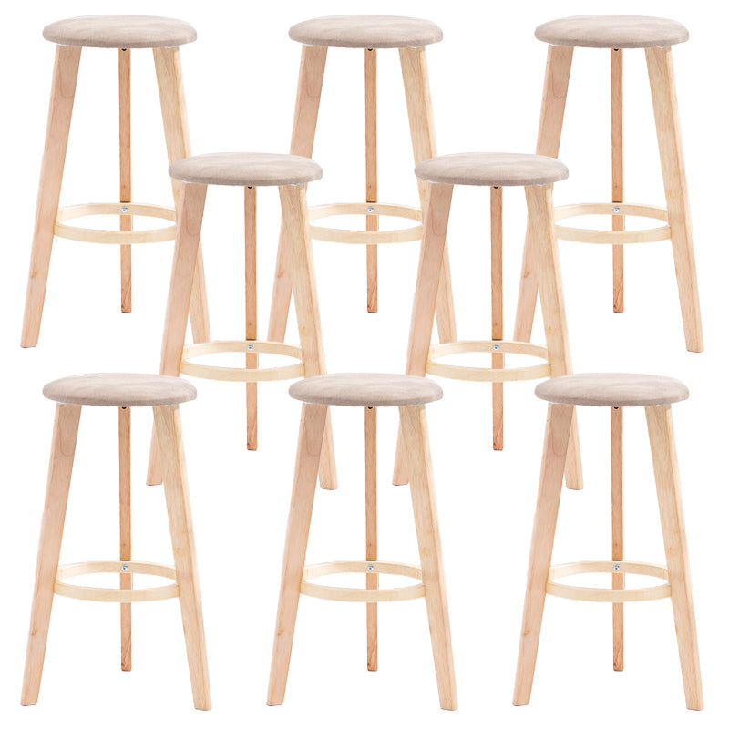 Industrial Style Round Seat Barstool Wooden Counter Bar Stool for Home Use