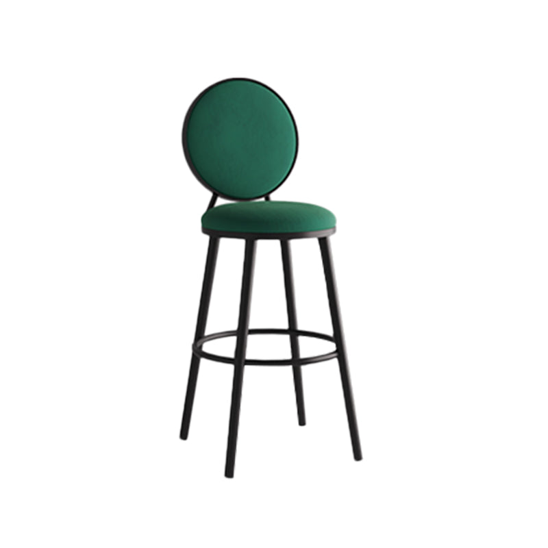 Industrial Backrest Counter Stool Iron Bar Stool with Cushion and Pedal for Kitchen