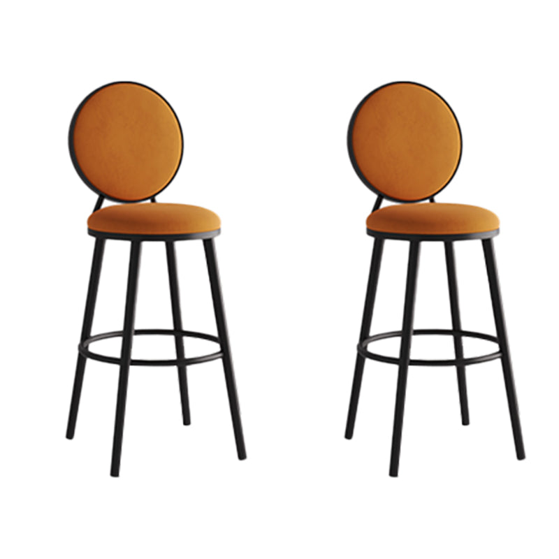 Industrial Backrest Counter Stool Iron Bar Stool with Cushion and Pedal for Kitchen