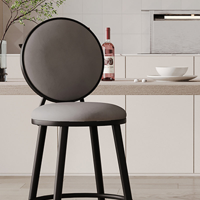 Industrial Backrest Counter Stool Iron Bar Stool with Cushion and Pedal for Kitchen