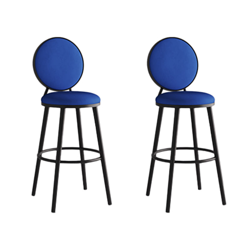 Industrial Backrest Counter Stool Iron Bar Stool with Cushion and Pedal for Kitchen