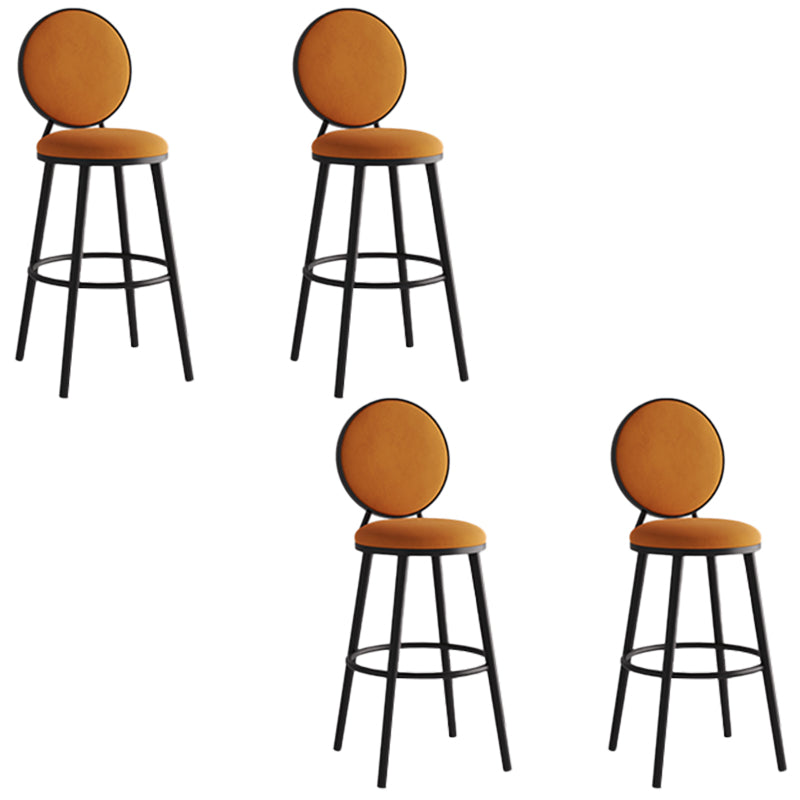 Industrial Backrest Counter Stool Iron Bar Stool with Cushion and Pedal for Kitchen