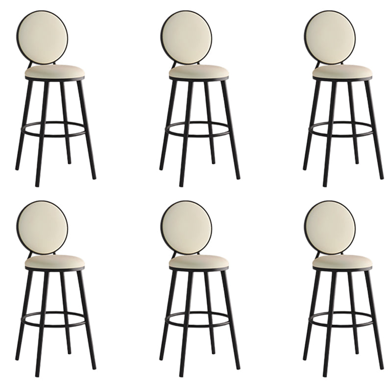 Industrial Backrest Counter Stool Iron Bar Stool with Cushion and Pedal for Kitchen