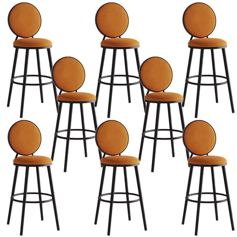 Industrial Backrest Counter Stool Iron Bar Stool with Cushion and Pedal for Kitchen