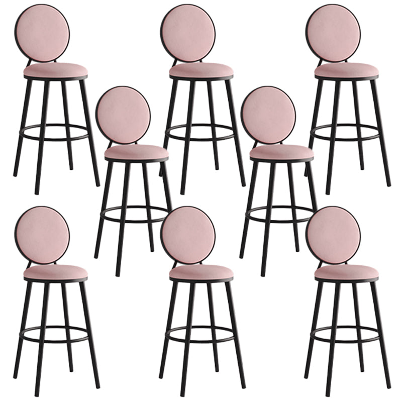 Industrial Backrest Counter Stool Iron Bar Stool with Cushion and Pedal for Kitchen