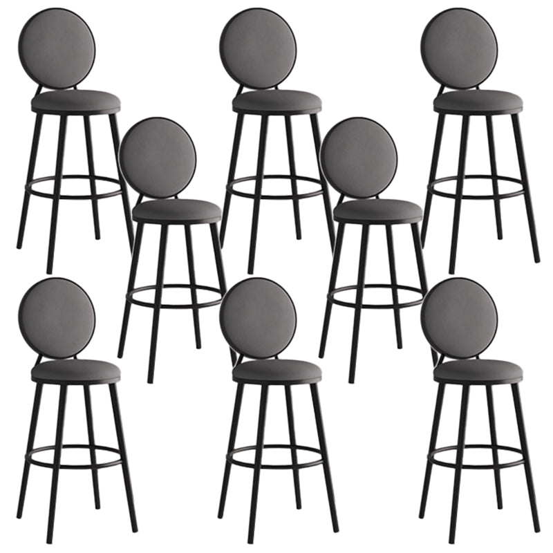 Industrial Backrest Counter Stool Iron Bar Stool with Cushion and Pedal for Kitchen