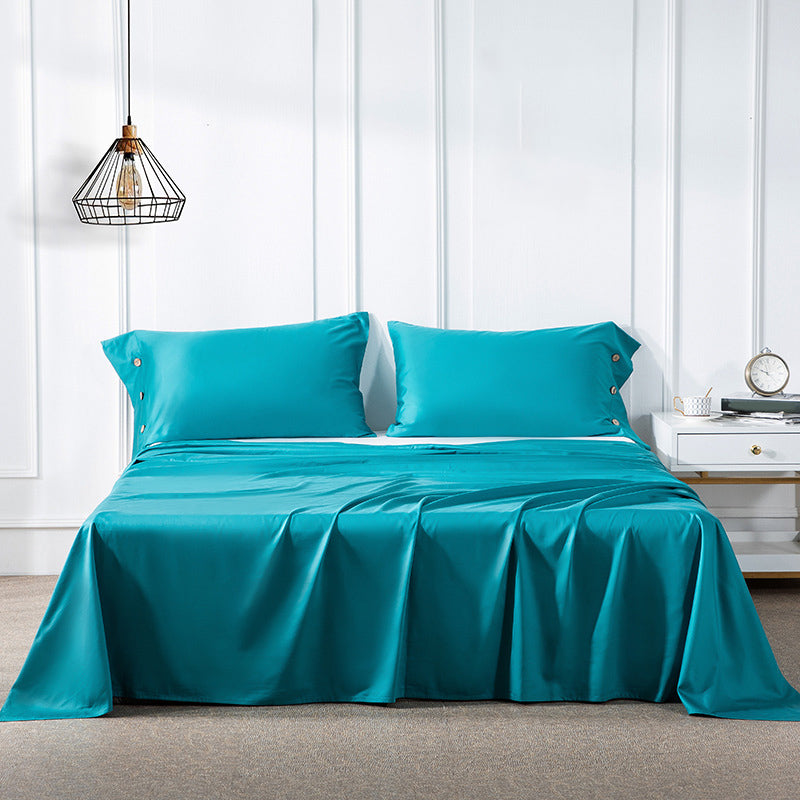 Cotton Soft Bed Sheet Solid Color Wrinkle Resistant Breathable Sheet Set