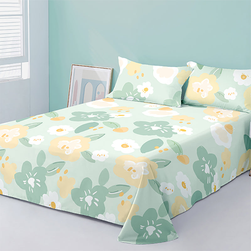 Sheet Sets Cotton Floral Printed Wrinkle Resistant Breathable Super Soft Bed Sheet Set