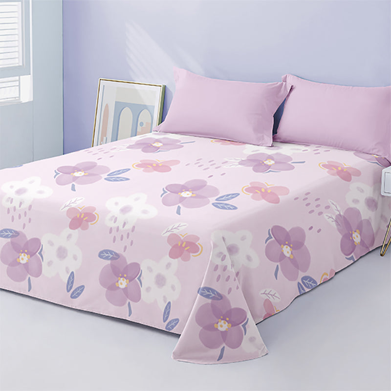 Sheet Sets Cotton Floral Printed Wrinkle Resistant Breathable Super Soft Bed Sheet Set