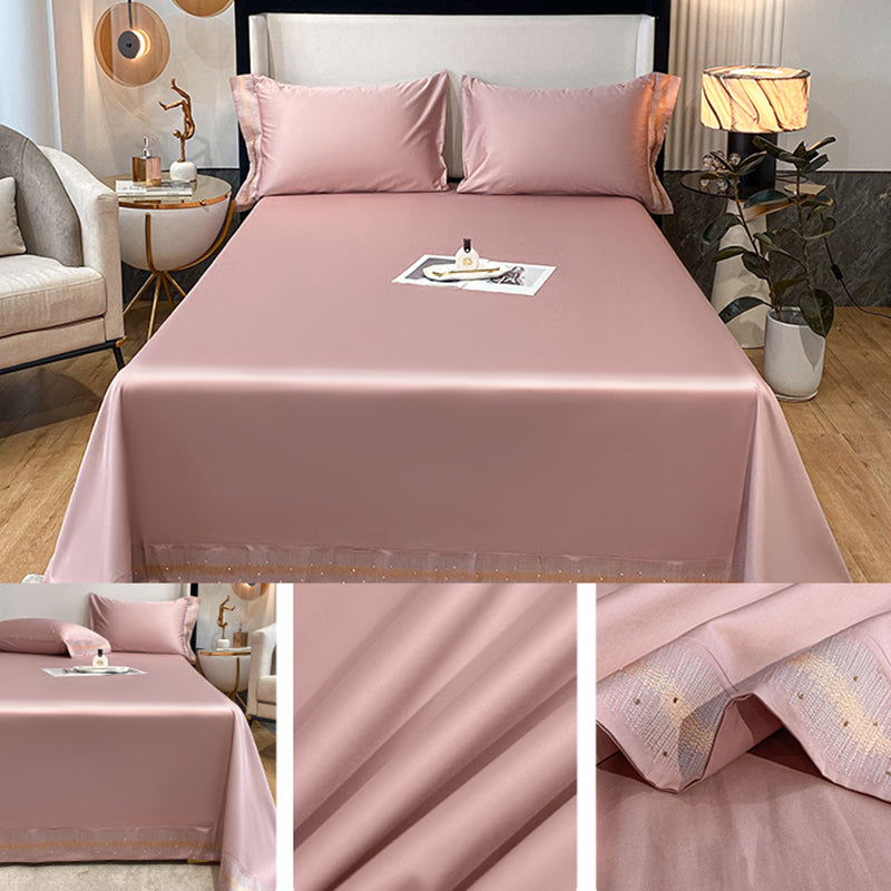 Cotton Sheet Sets 1-Piece Embroidery Wrinkle Resistant Bed Sheet